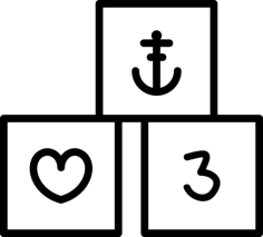 Baby Cubes Silhouette Cutting Svg Files, Free Vectors File